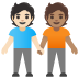 🧑🏻‍🤝‍🧑🏽 people holding hands: light skin tone, medium skin tone display on Google